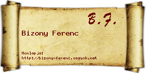 Bizony Ferenc névjegykártya